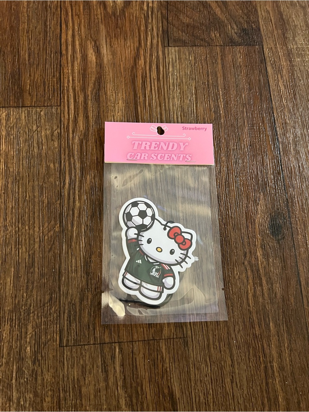 Hello Kitty Mexico Soccer Car Air Freshener – Strawberry Scent